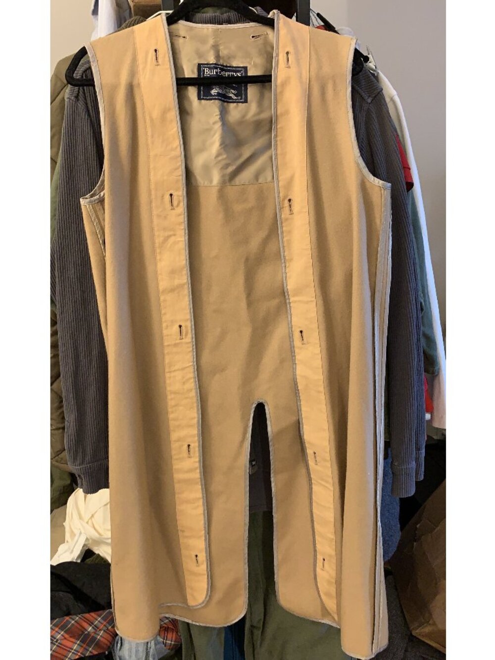 Vintage Burberry's Trench Coat Wool Removable Button-in Liner - OS